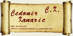 Čedomir Kanarić vizit kartica